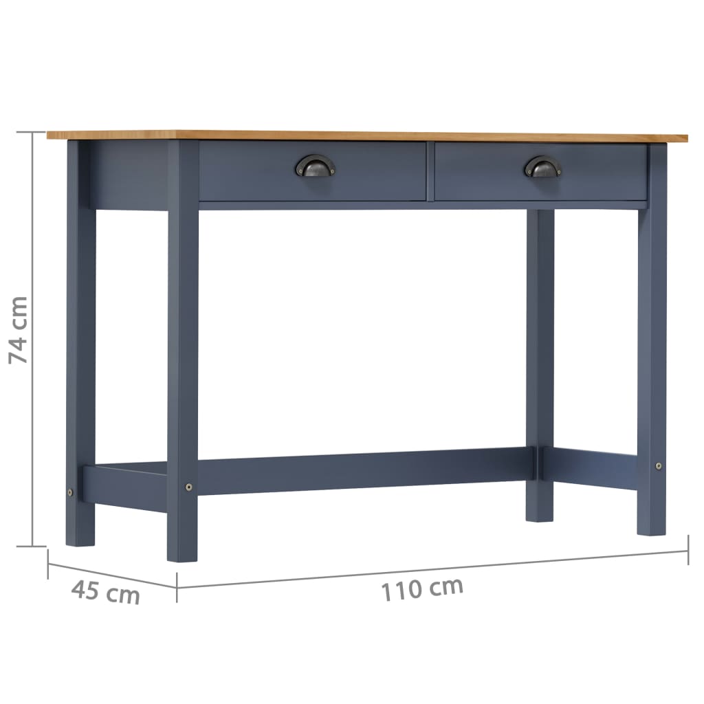 Konzolový Stolek Hill 2 Zásuvky Šedý 110X45X74 Cm Borové Dřevo