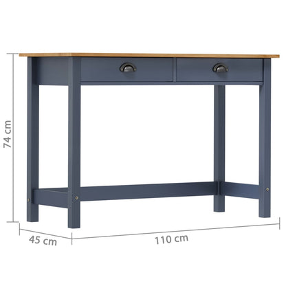 Konzolový Stolek Hill 2 Zásuvky Šedý 110X45X74 Cm Borové Dřevo
