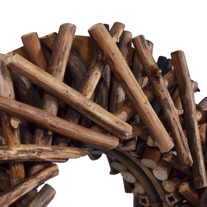 Nástěnné Zrcadlo 40 Cm Teak Kulaté