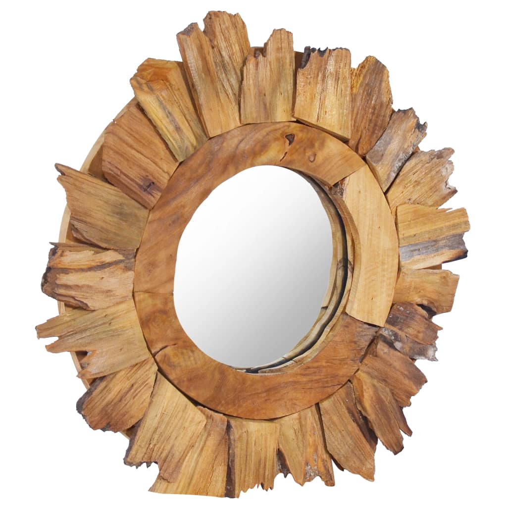 Nástěnné Zrcadlo 40 Cm Teak Kulaté
