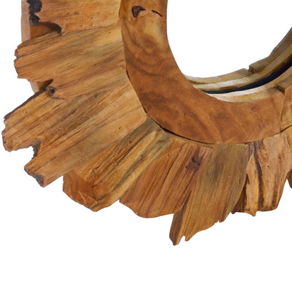Nástěnné Zrcadlo 40 Cm Teak Kulaté