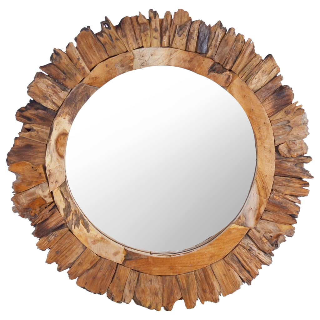 Nástěnné Zrcadlo 40 Cm Teak Kulaté