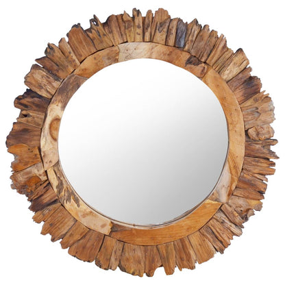 Nástěnné Zrcadlo 40 Cm Teak Kulaté