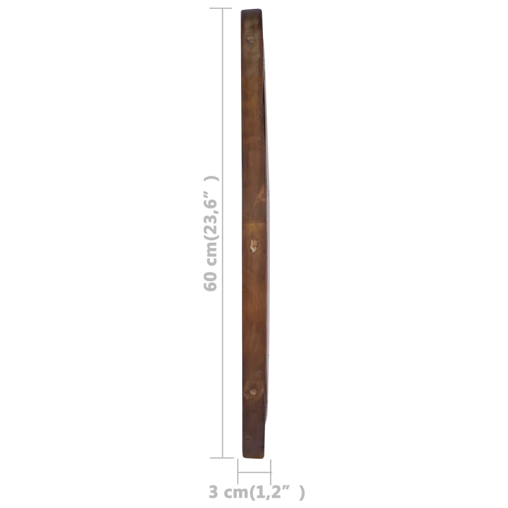 Nástěnné Zrcadlo 60 Cm Teak Kulaté