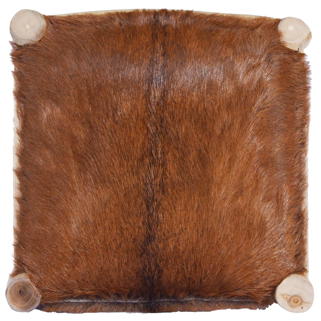 Barová Stolička Pravá Koží Kůže A Masivní Teak