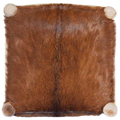 Barová Stolička Pravá Koží Kůže A Masivní Teak