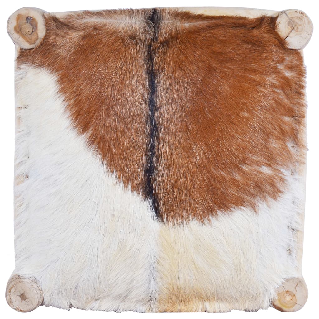 Barová Stolička Pravá Koží Kůže A Masivní Teak