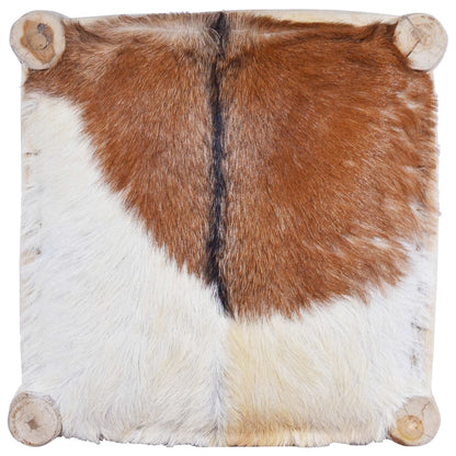 Barová Stolička Pravá Koží Kůže A Masivní Teak