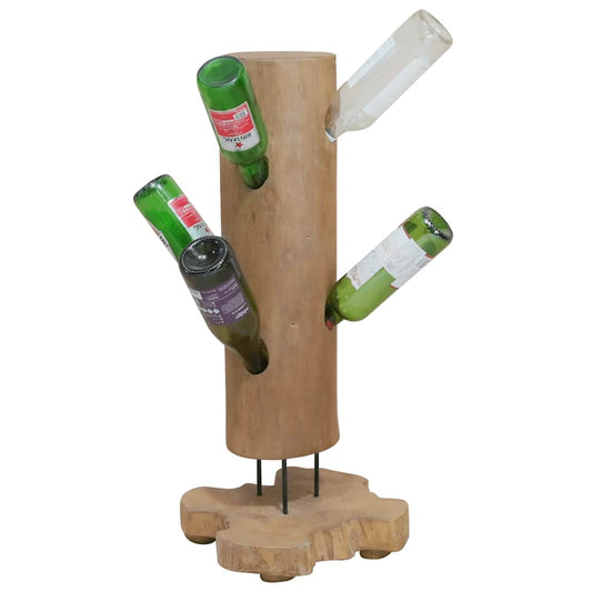 Stojan Na Víno Na 8 Lahví 40 X 30 X 80 Cm Masivní Teakové Dřevo