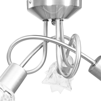 Stropní Lampa Průhledná Skleněná Stínidla 3 Žárovky E14