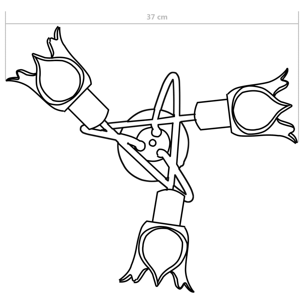 Stropní Lampa Průhledná Skleněná Stínidla 3 Žárovky E14