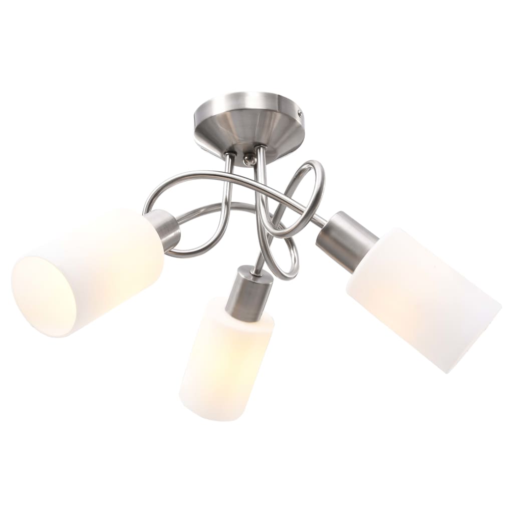 Stropní Lampa Průhledná Skleněná Stínidla 3 Žárovky E14