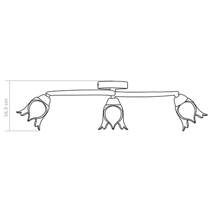 Stropní Lampa Průhledná Skleněná Stínidla 3 Žárovky E14