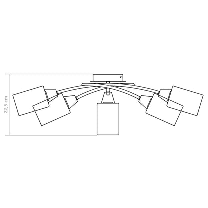 Stropní Svítidlo S Keramickými Stínidly Na 5 Žárovek E14 Bílé