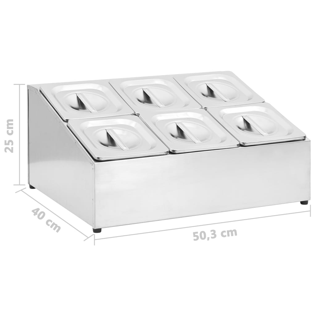 Nástavba Na Gastronádoby Pro 6 Gn 1/6 Nádob Nerezová Ocel