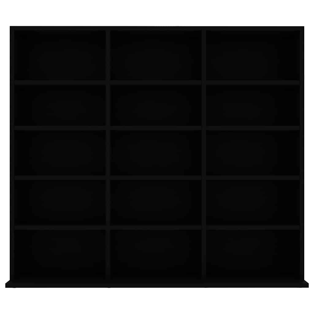 Skříňka Na Cd Černá 102 X 23 X 89,5 Cm Kompozitní Dřevo