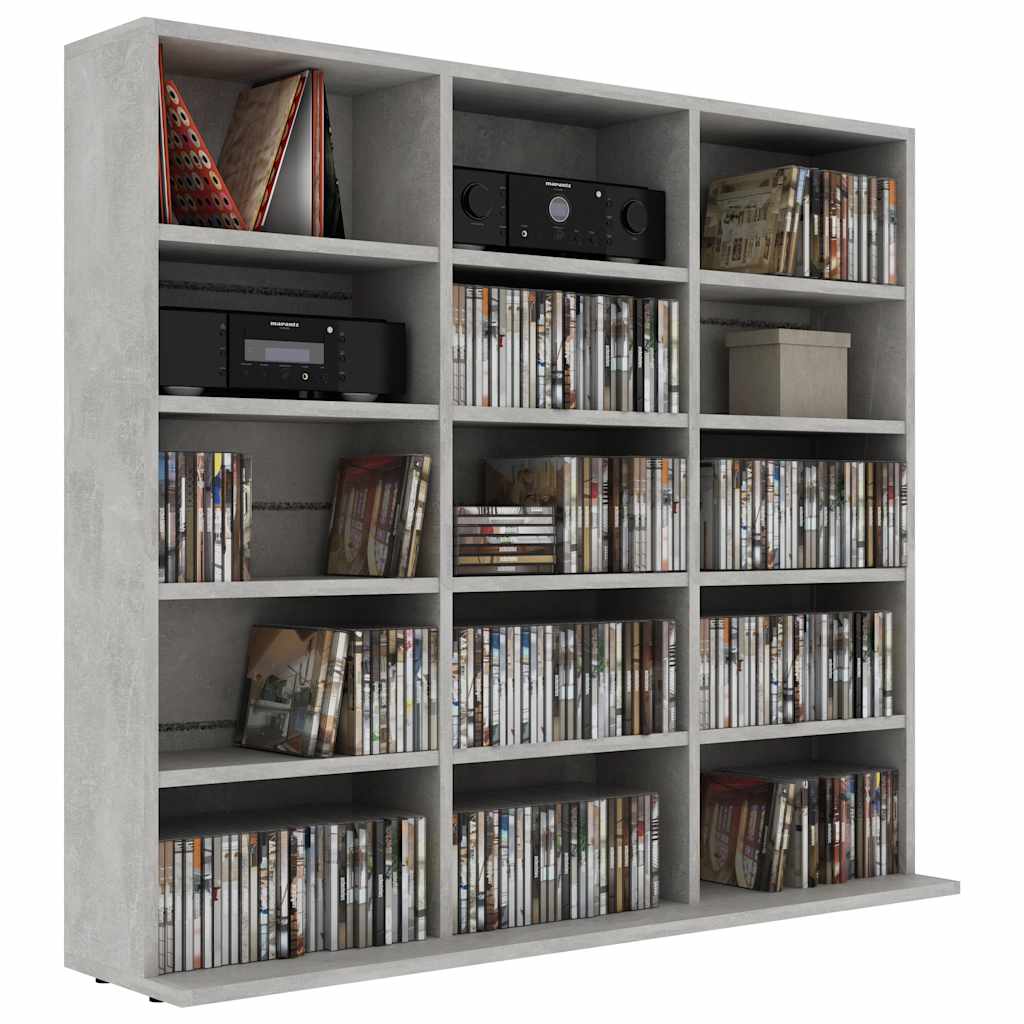 Skříňka Na Cd Betonově Šedá 100 X 23 X 89,5 Cm Kompozitní Dřevo