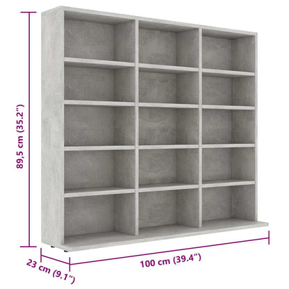 Skříňka Na Cd Betonově Šedá 100 X 23 X 89,5 Cm Kompozitní Dřevo