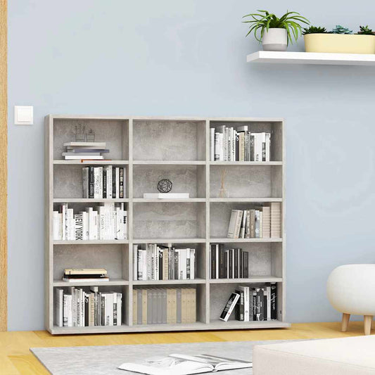 Skříňka Na Cd Betonově Šedá 100 X 23 X 89,5 Cm Kompozitní Dřevo