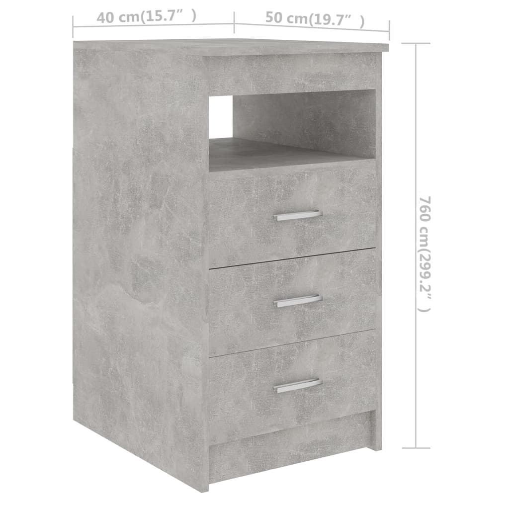 Komoda Se Zásuvkami Betonově Šedá 40X50X76 Cm Kompozitní Dřevo