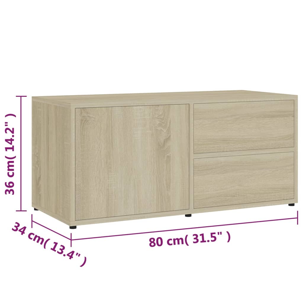 Tv Stolek 80 X 34 X 36 Cm Kompozitní Dřevo