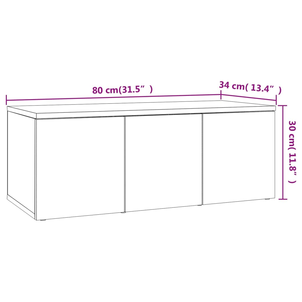 Tv Stolek Betonově Šedý 80 X 34 X 30 Cm Kompozitní Dřevo
