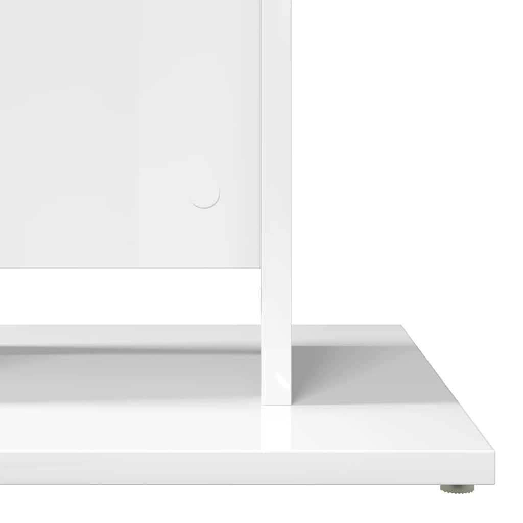 Bistro Stolek Bílý Vysoký Lesk 60 X 60 X 75 Cm Kompozitní Dřevo