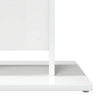 Bistro Stolek Bílý Vysoký Lesk 60 X 60 X 75 Cm Kompozitní Dřevo