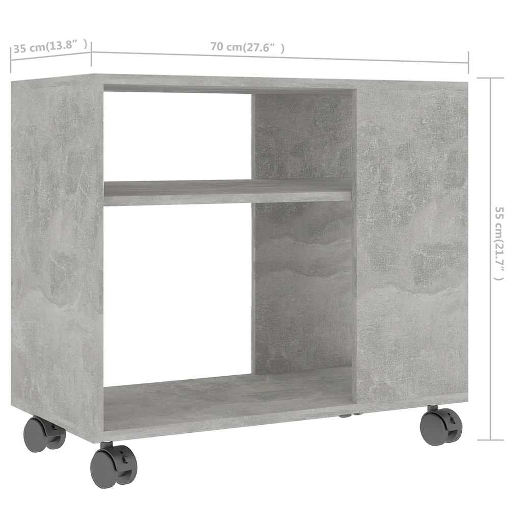 Odkládací Stolek Betonově Šedý 70X35X55 Cm Kompozitní Dřevo