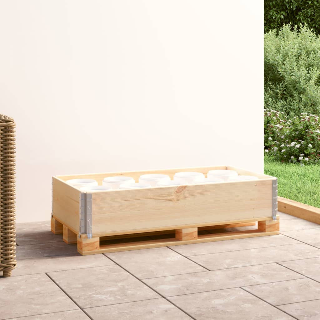 Paletový Nástavec Šedý Masivní Borové Dřevo