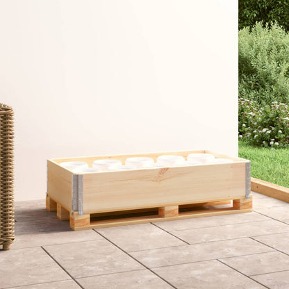 Paletový Nástavec Šedý Masivní Borové Dřevo