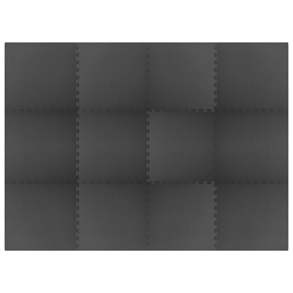 Podložky Na Zem 12 Ks 4,32 M² Eva Pěna Černé