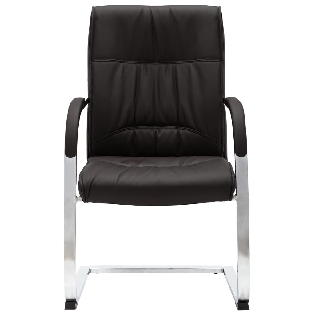 Konzolová Kancelářská Židle Černá Umělá Kůže