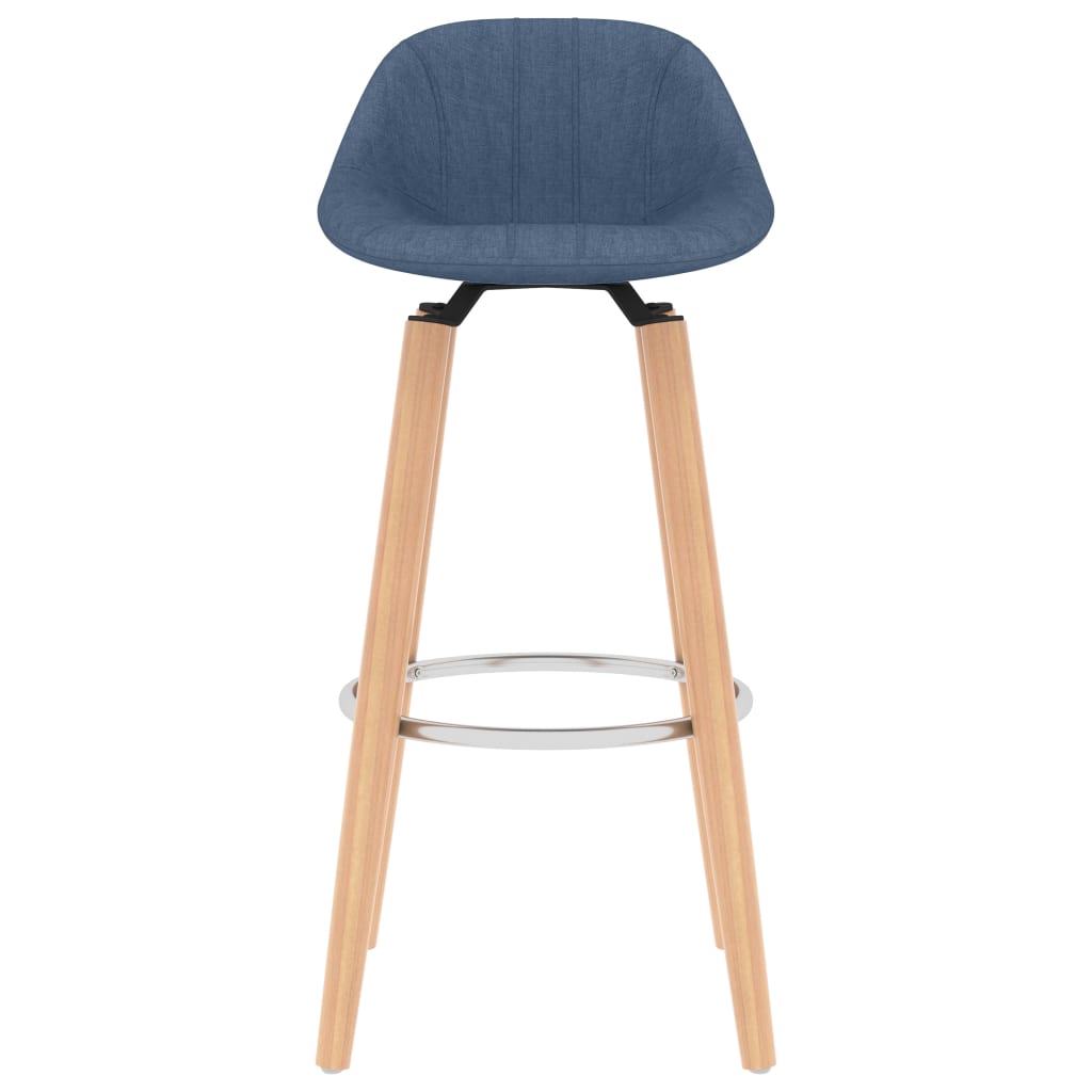 Barové Židle 2 Ks Modré Textil