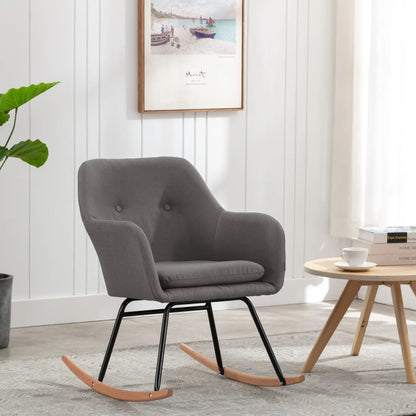 Houpací Křeslo Modré Textil