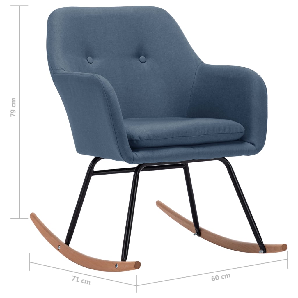 Houpací Křeslo Modré Textil