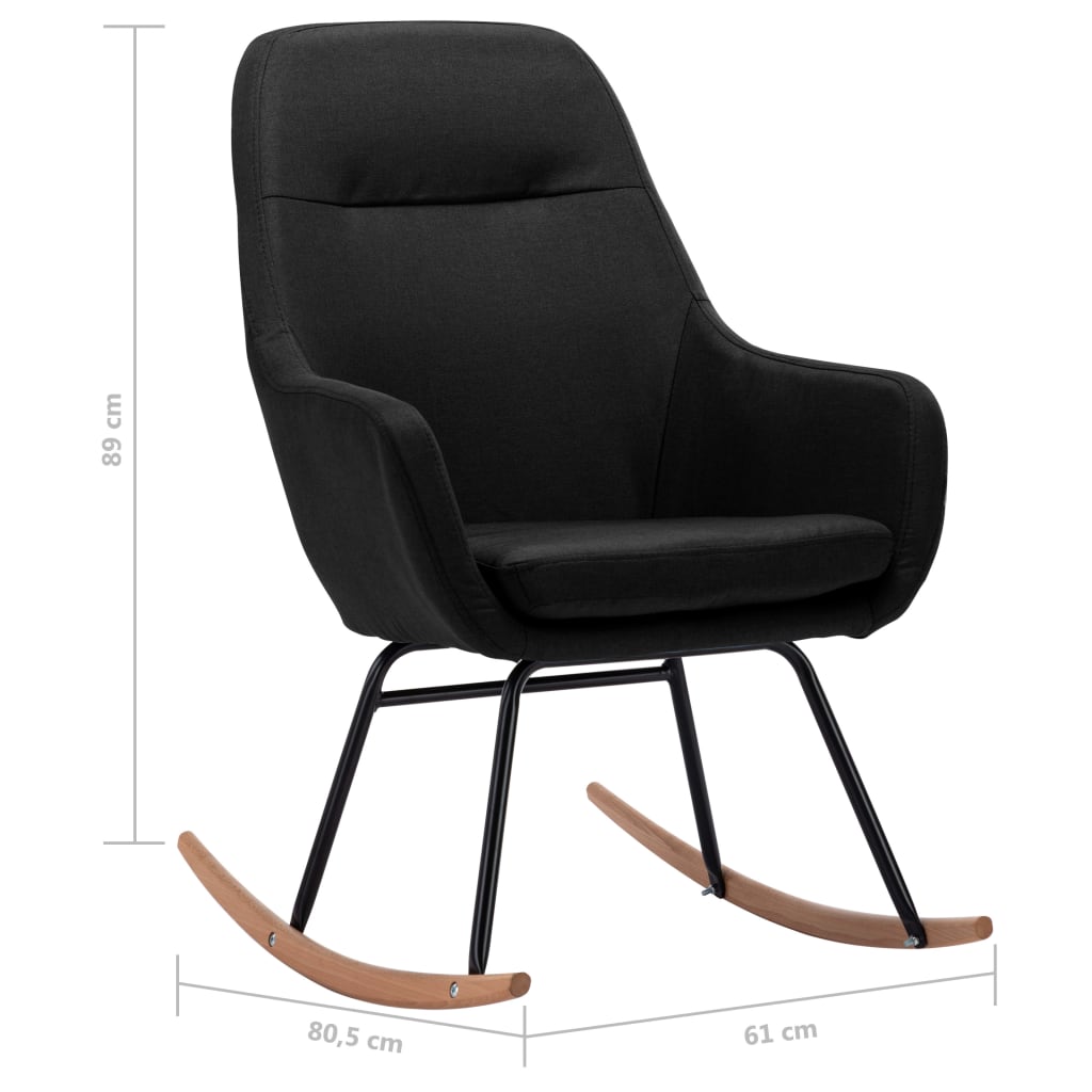Houpací Křeslo Černé Textil