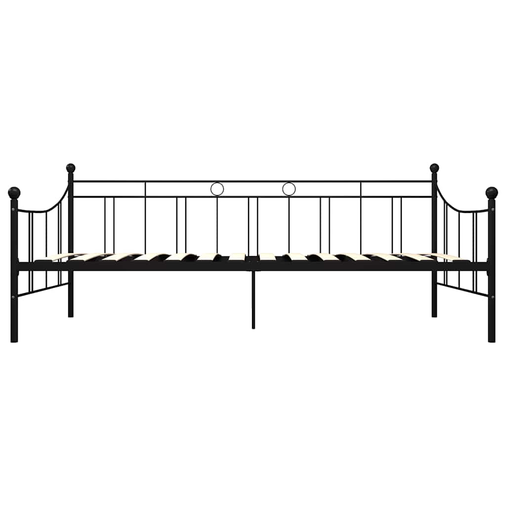 Rám Denní Postele Černý Kov 90 X 200 Cm