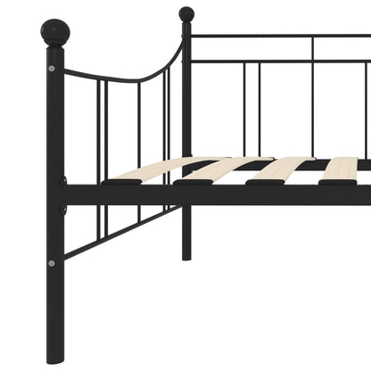 Rám Denní Postele Černý Kov 90 X 200 Cm