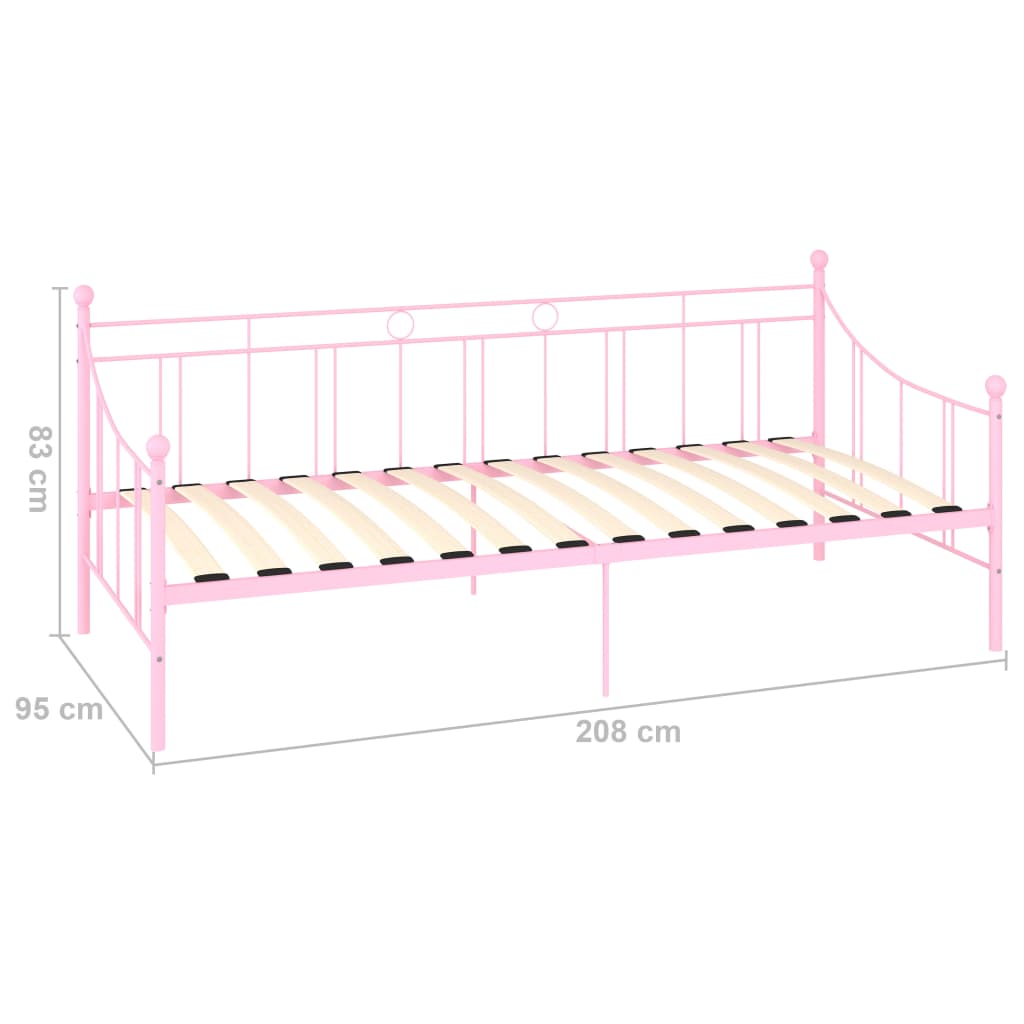 Rám Denní Postele Růžový Kov 90 X 200 Cm