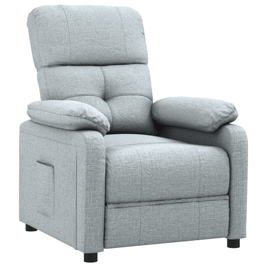 Polohovací Křeslo Světle Šedé Textil