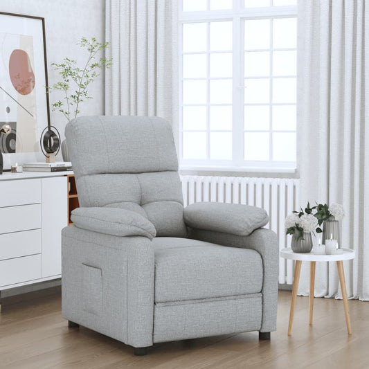 Polohovací Křeslo Světle Šedé Textil