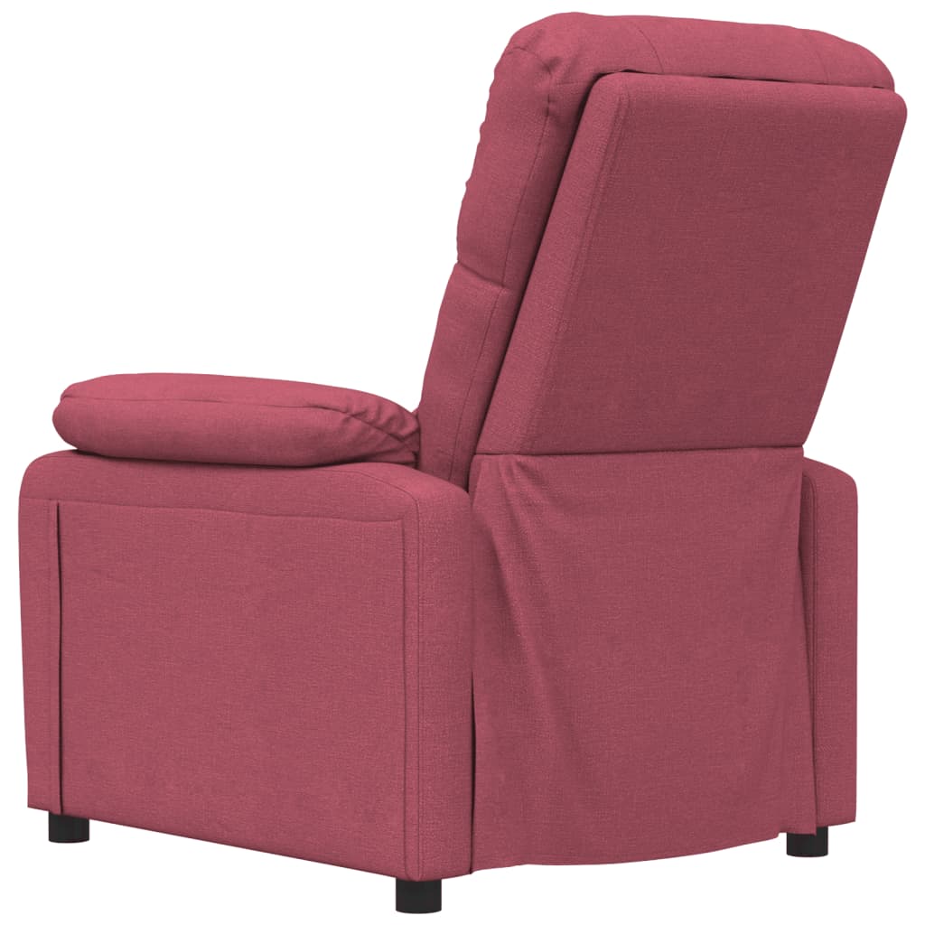 Polohovací Křeslo Vínové Textil