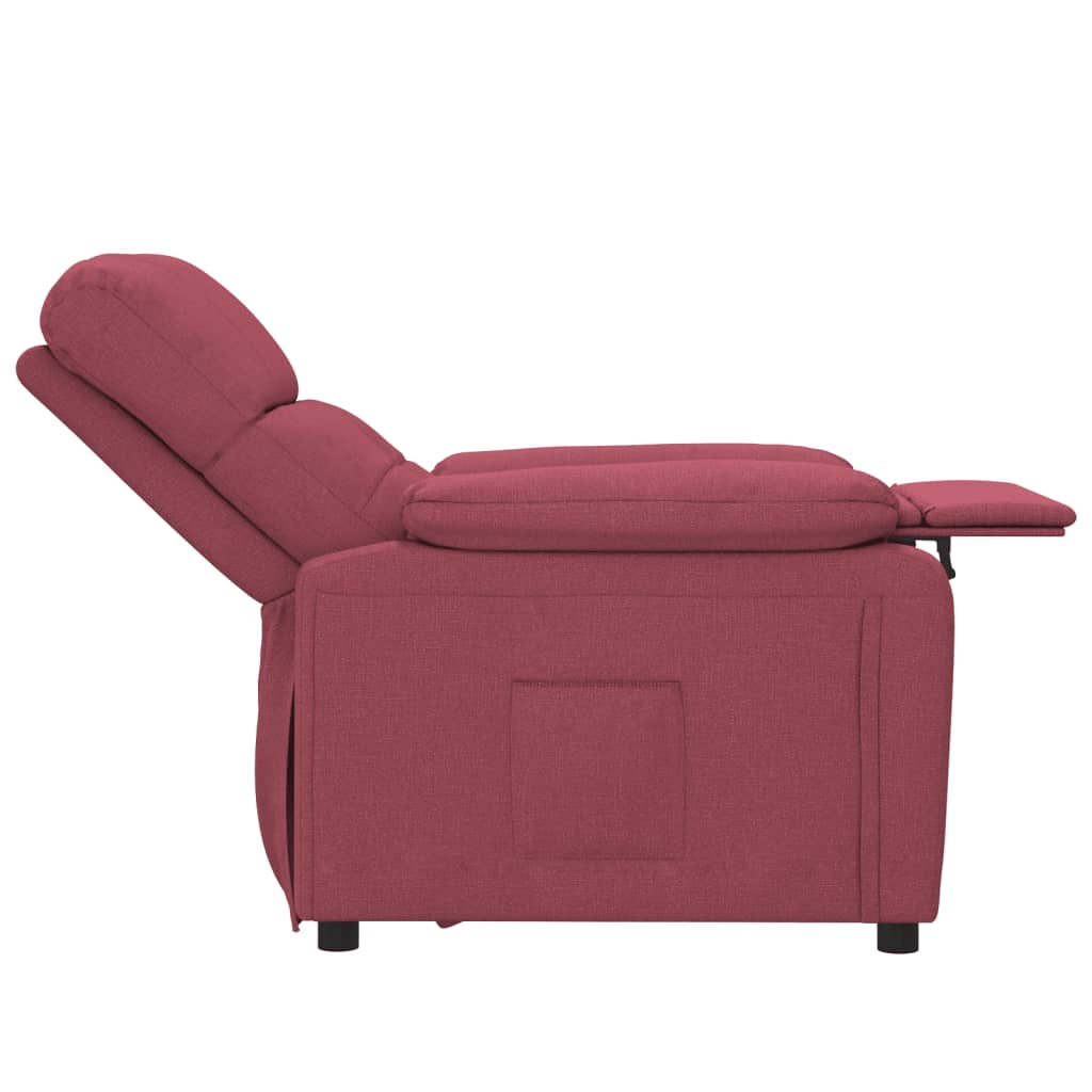 Polohovací Křeslo Vínové Textil