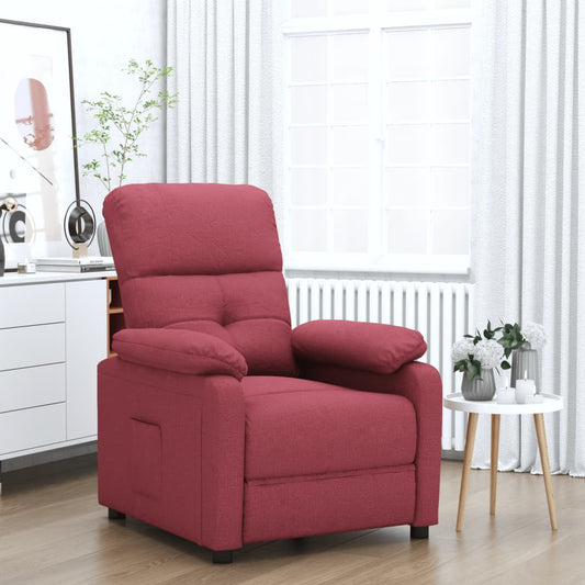 Polohovací Křeslo Vínové Textil