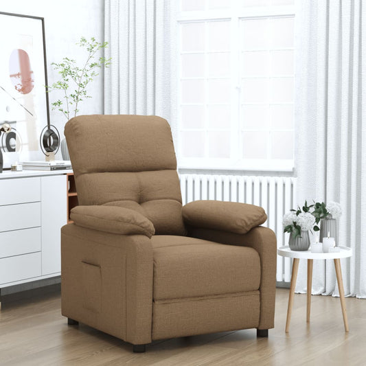 Polohovací Křeslo Hnědé Textil