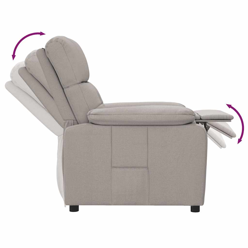 Polohovací Křeslo Taupe Textil