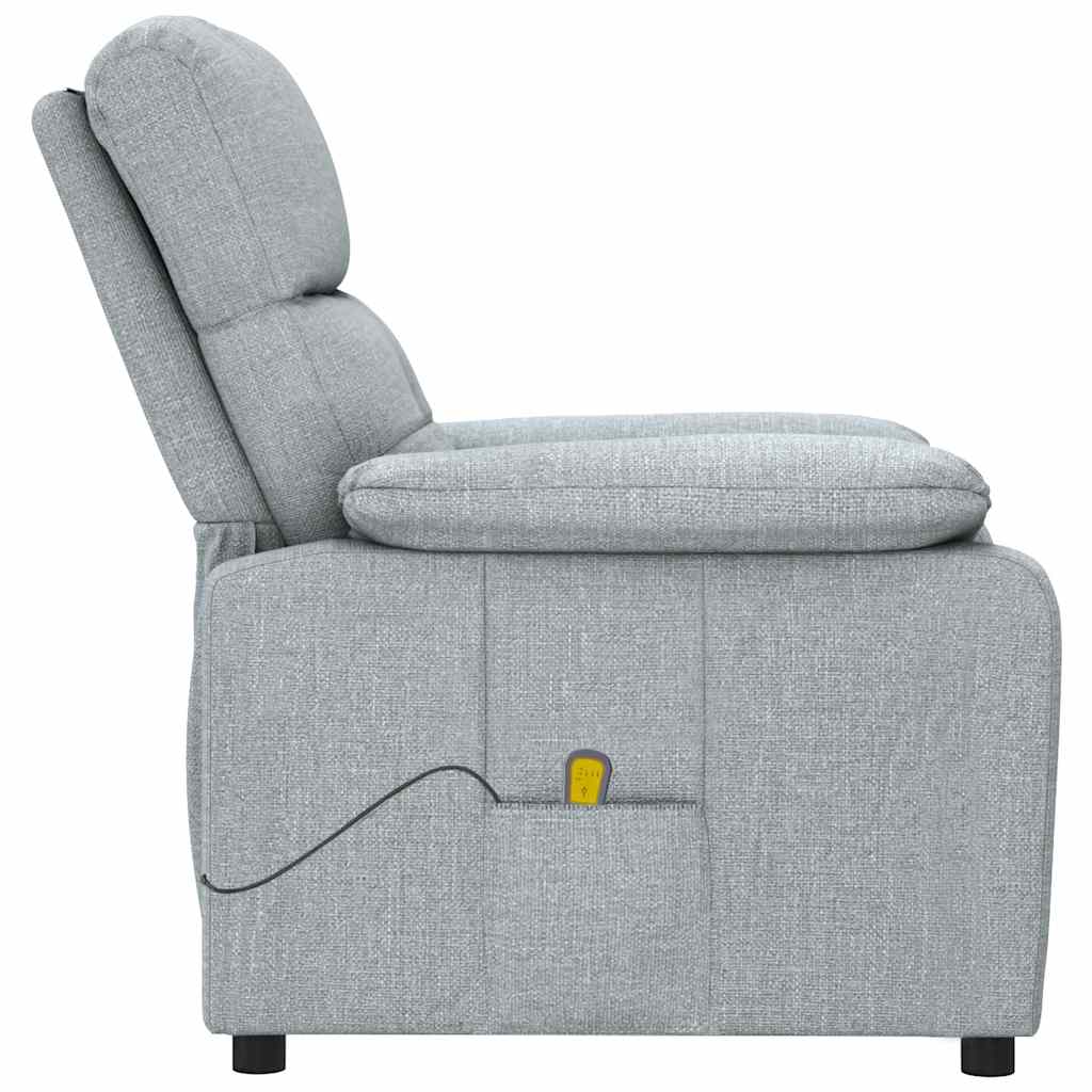 Masážní Křeslo Světle Šedé Textil