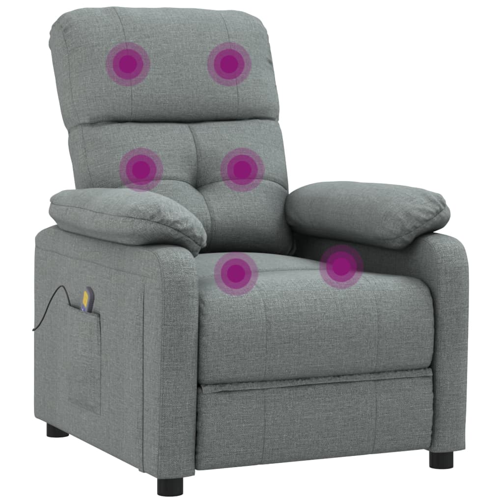 Masážní Křeslo Tmavě Šedé Textil