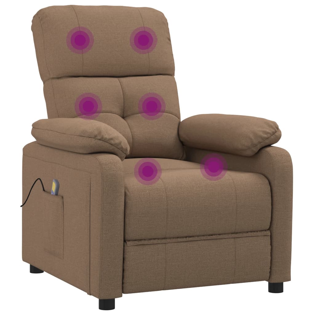 Masážní Křeslo Hnědé Textil
